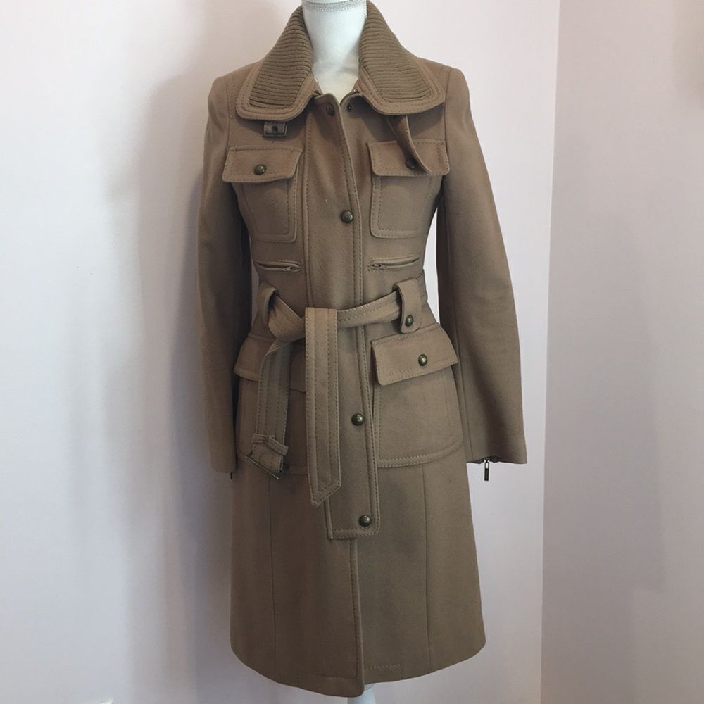 Laundry by Shelli Segal Caramel Pea Coat with Belt - Size 4